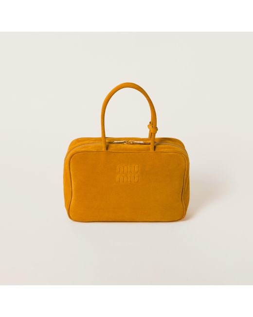Miu Miu Orange Suede Beau Bag