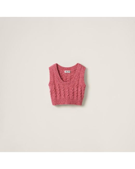 Miu Miu Pink Wool And Cashmere Top