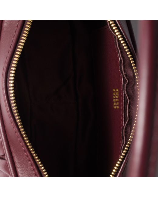 Miu Miu Brown Matelassé Nappa Leather Pouch