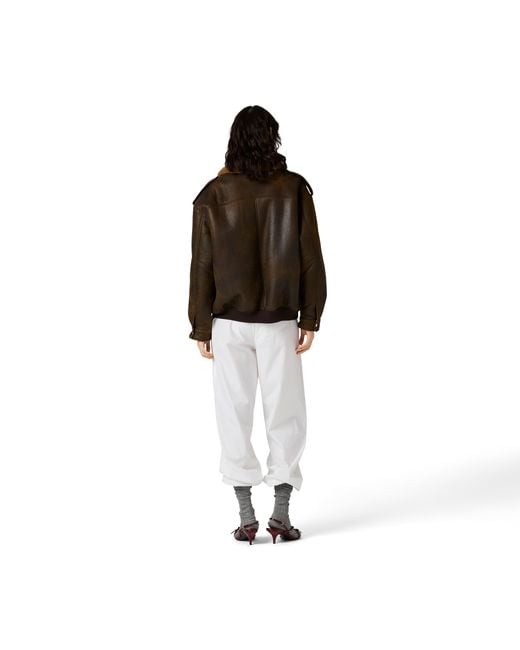Miu Miu Brown Shearling Blouson Jacket