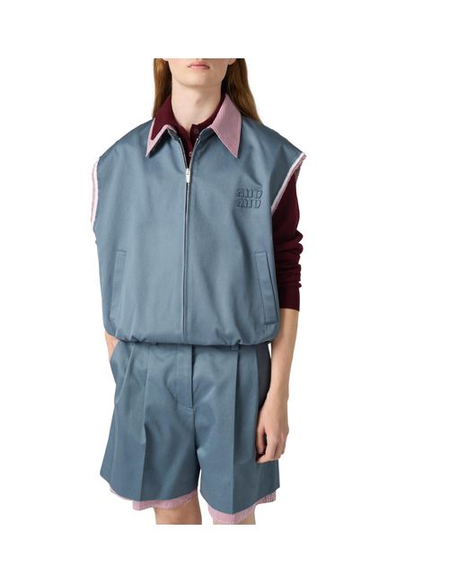 Miu Miu Blue Chino Bermudas