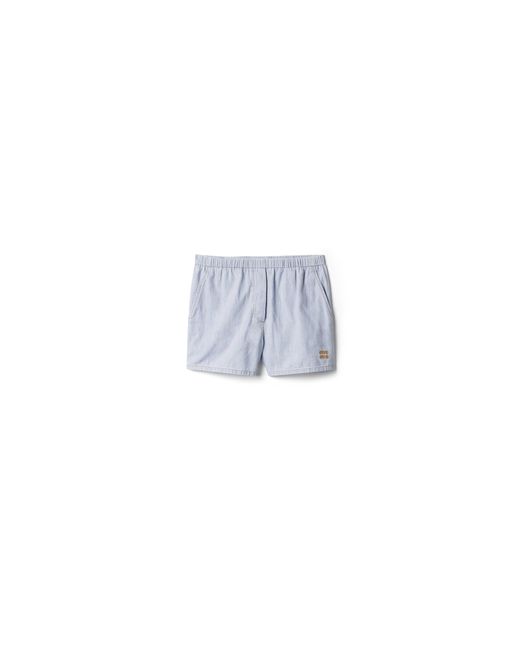 Miu Miu Blue Striped Chambray Bermudas