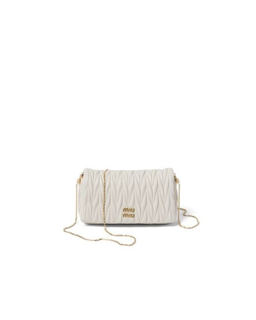Miu Miu White Matelassé Nappa Leather Mini-Bag