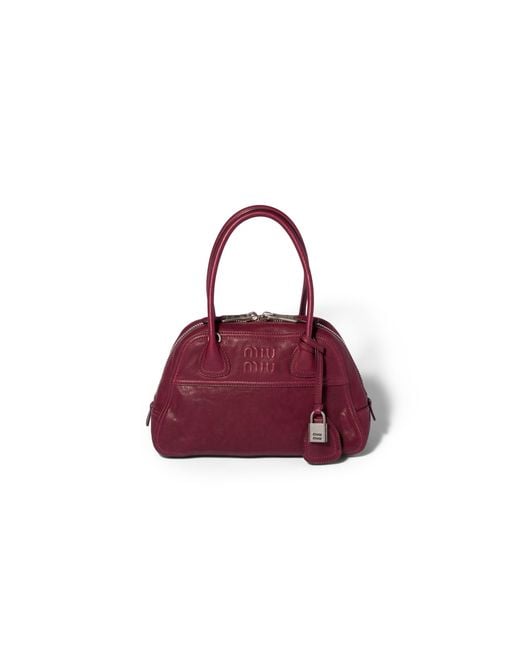 Miu Miu Purple Vivant Nappa Leather Bag