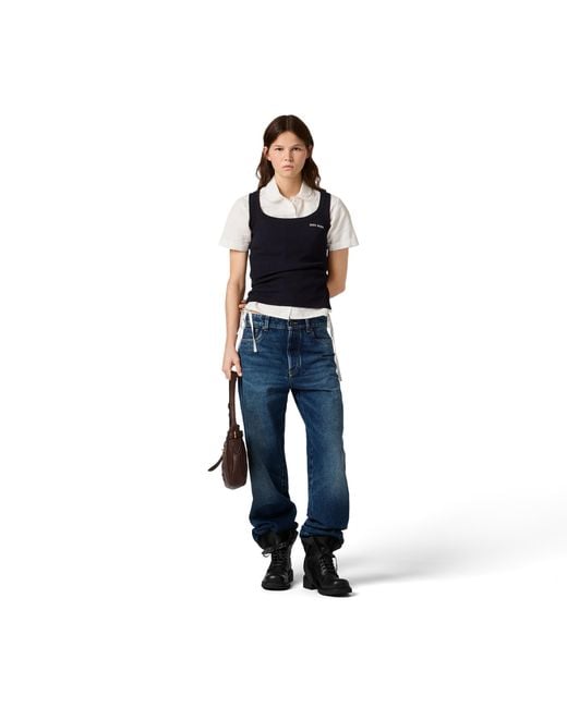 Miu Miu Black Cotton Knit Tank Top