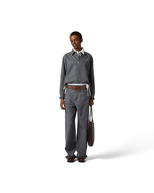 Miu Miu Gray Five-Pocket Chambray Jeans
