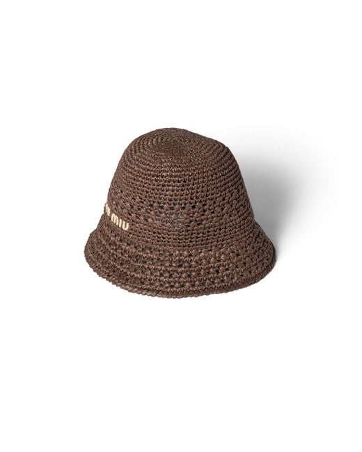 Miu Miu Brown Woven Fabric Hat