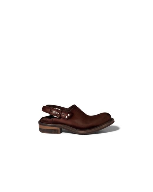 Miu Miu Brown Foule Leather Mules