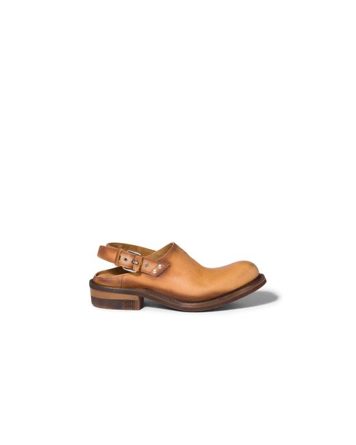 Miu Miu Brown Foule Leather Mules