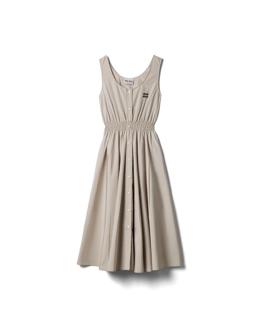 Miu Miu Natural Poplin Dress
