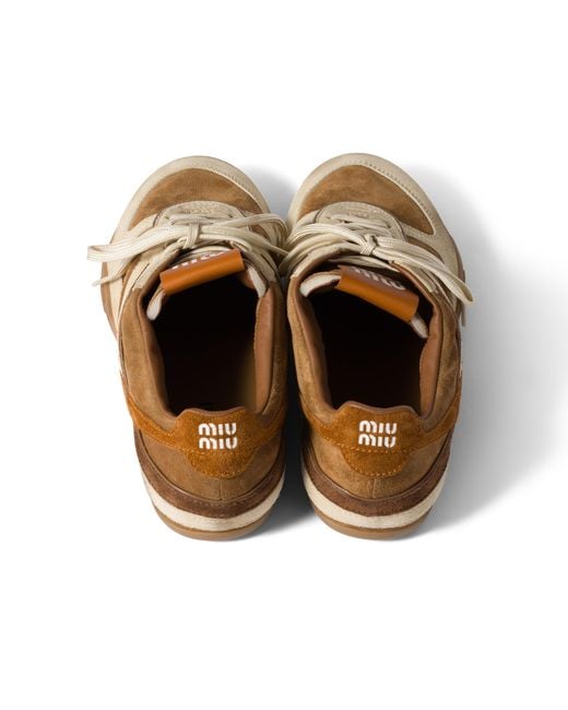 Miu Miu Brown Gymnasium Suede Sneakers