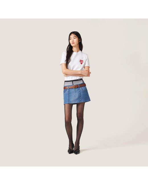 Miu Miu Blue Denim Miniskirt