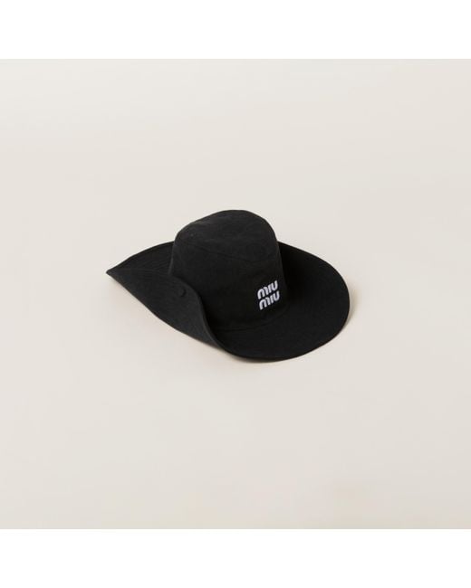 Miu Miu Black Denim Hat