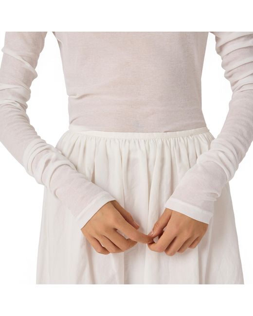 Miu Miu White Ribbed Jersey Top
