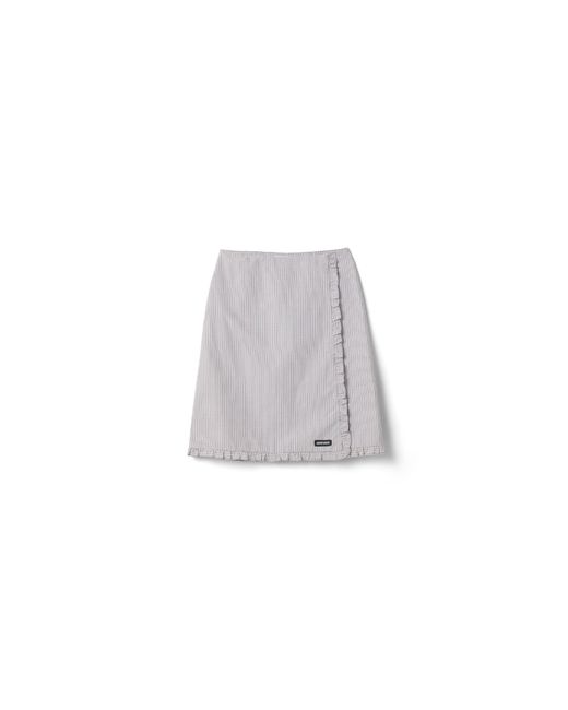 Miu Miu Gray Ruched Check Skirt