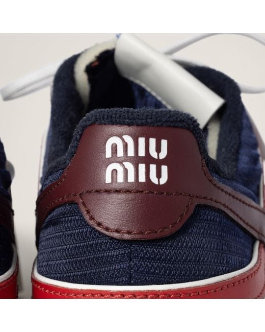 MiuMiu＊Gymnasium technical fabric and suedeスニーカー＊送込 Gymnasium suede and technical sneakers in multicoloured