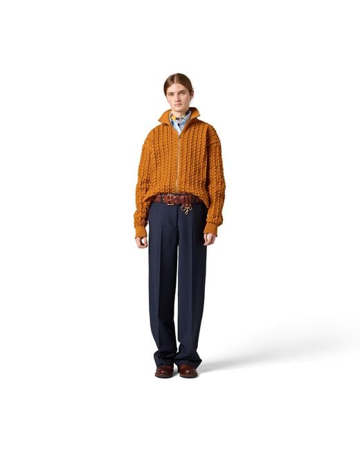 Miu Miu Brown Technical Yarn Zipper Cardigan