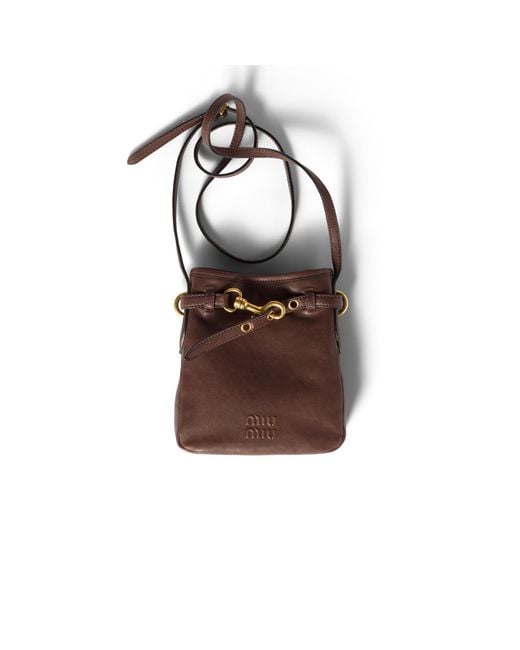 Miu Miu Brown Nappa Leather Pouch