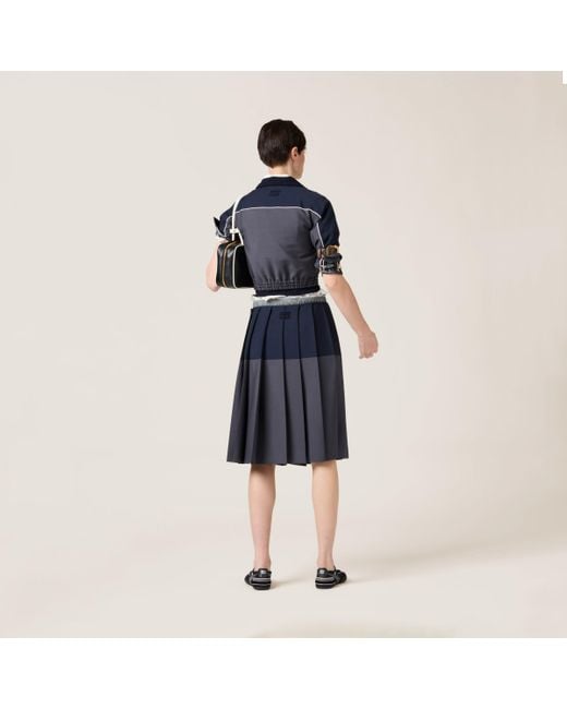 Miu Miu Kid Mohair Skirt in Blue | Lyst