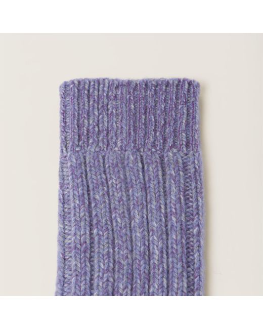 Miu Miu Purple Wool And Cashmere Socks