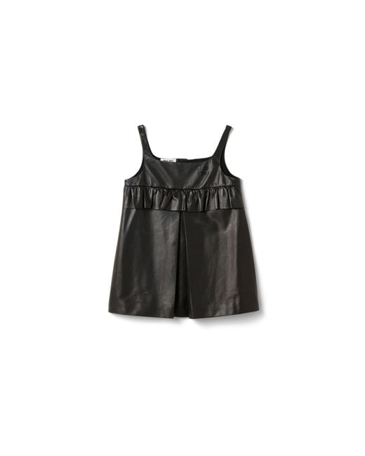 Miu Miu Black Nappa Leather Mini-Dress