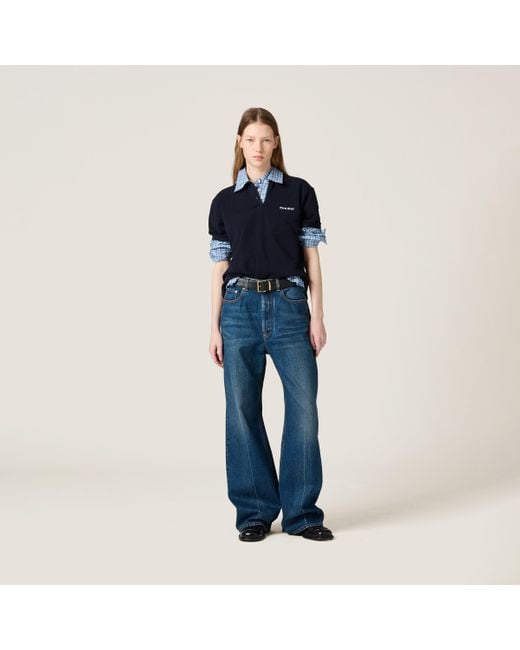 【関税&送料込】Miu Miu Denim Flock Jeans Miu Miu Denim jeans | REVERSIBLE