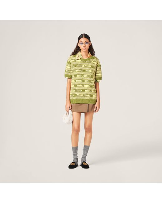 Miu Miu Green Wool And Cashmere Sweater