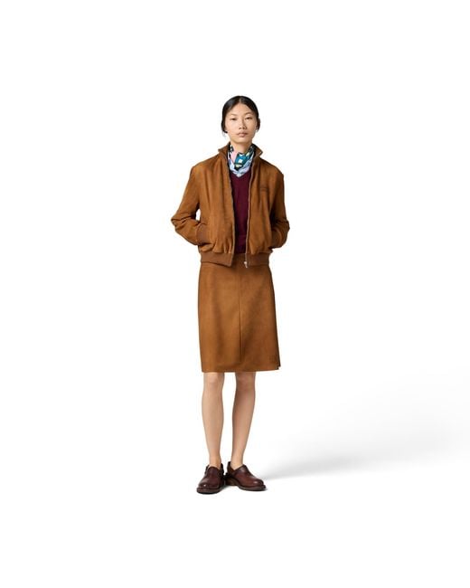 Miu Miu Brown Waxed Suede Skirt