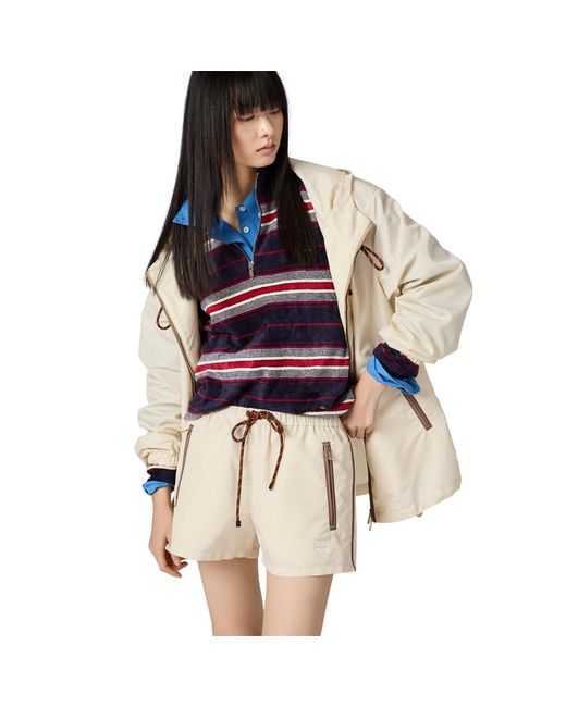 Miu Miu Metallic Technical Fabric Shorts