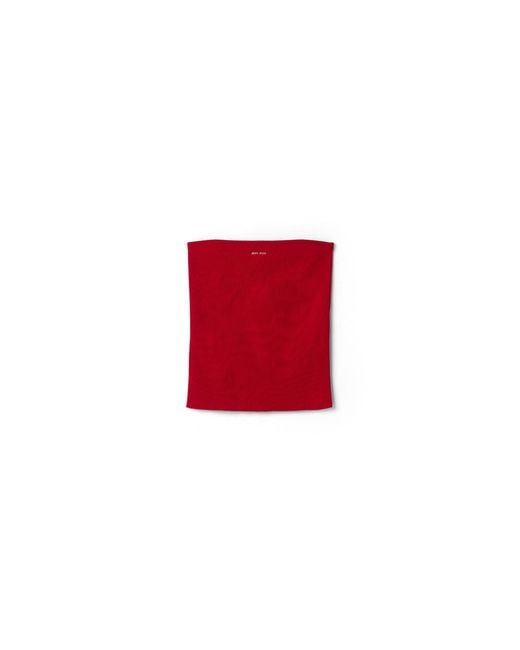 Miu Miu Red Cotton Knit Tube Top