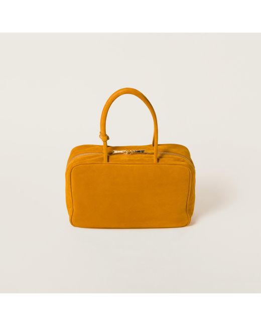 Miu Miu Orange Suede Beau Bag