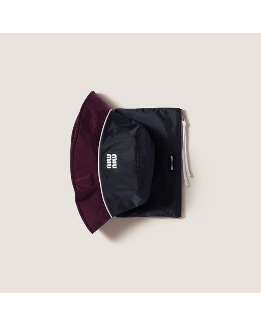 MiuMiu★Technical fabric bucket hat Miu Miu Technical Fabric Bucket Hat | Lyst