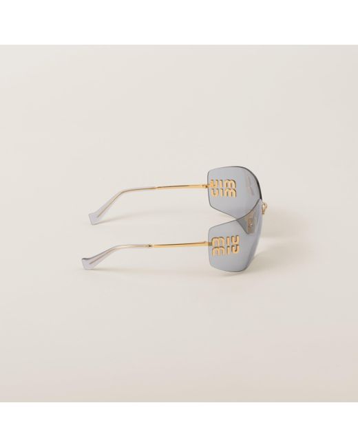 Miu Miu White Runway Sunglasses