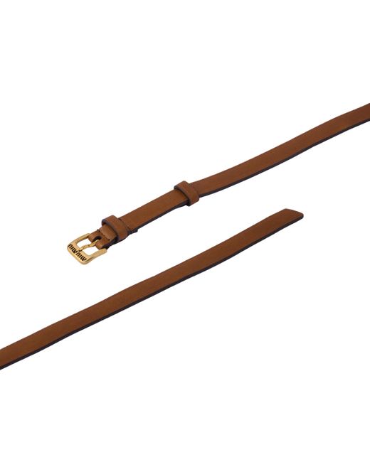 Miu Miu Brown Nappa Leather Belt
