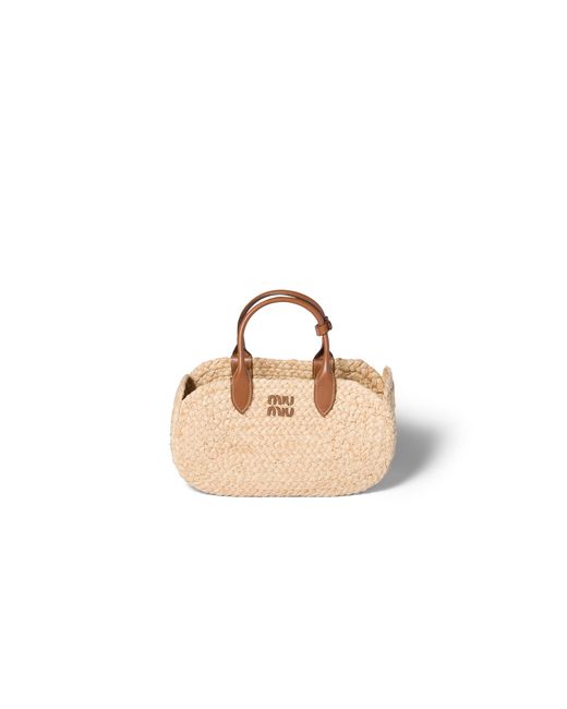 Miu Miu Metallic Raffia Handbag
