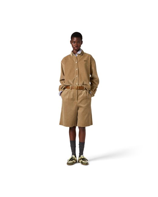 Miu Miu Natural Corduroy Shorts