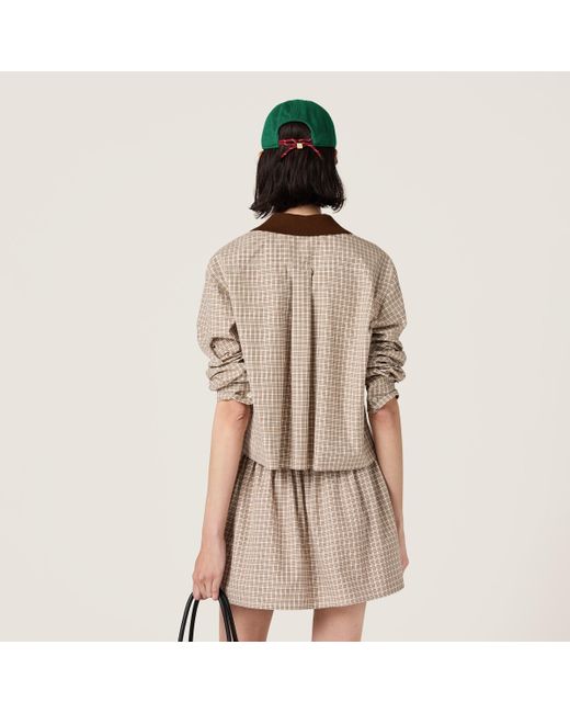 Miu Miu Natural Checked Shirt