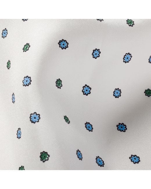 Miu Miu Blue Printed Twill Scarf