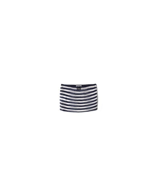 Miu Miu Blue Embroidered Beaded Miniskirt