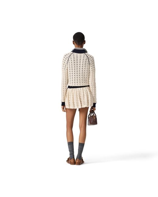 Miu Miu Natural Cotton Zipper Cardigan