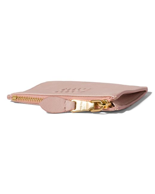 Miu Miu Pink Nappa Leather Card Holder