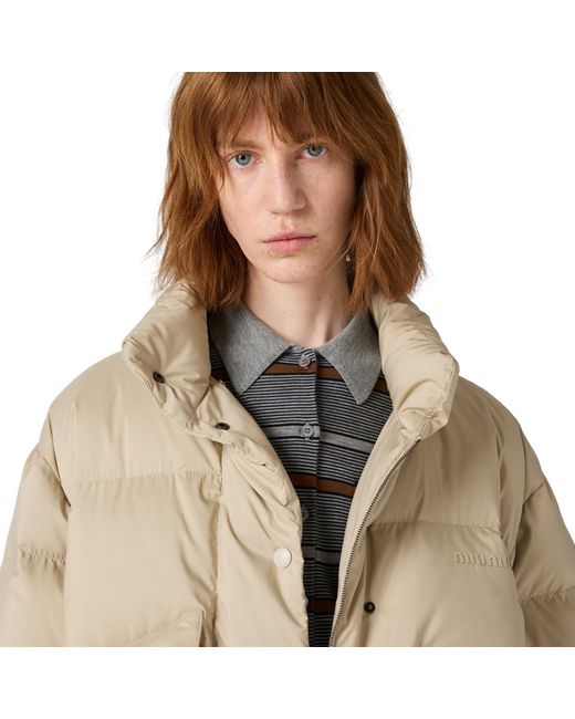 Miu Miu Natural Technical Pongé Down Jacket