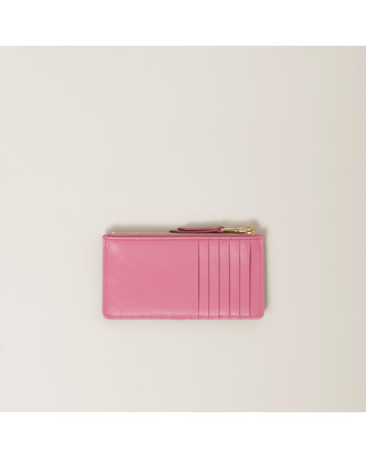 Miu Miu Pink Matelassé Nappa Leather Envelope Wallet