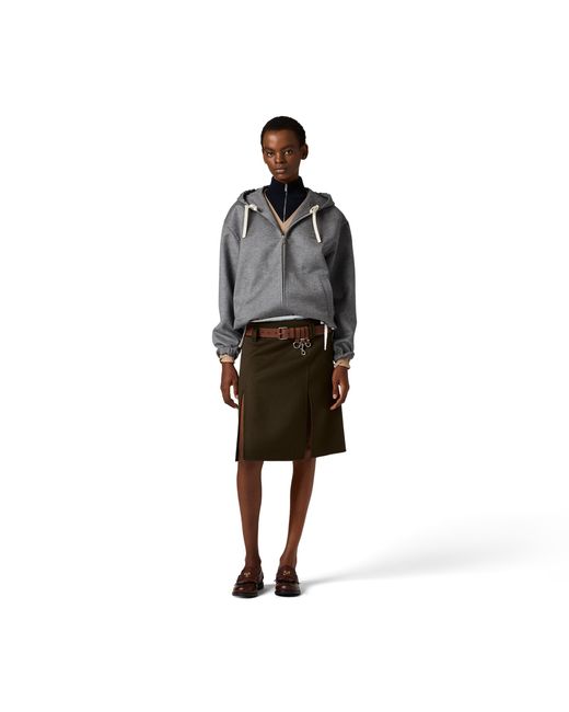 Miu Miu Brown Double Cashmere And Wool Skirt