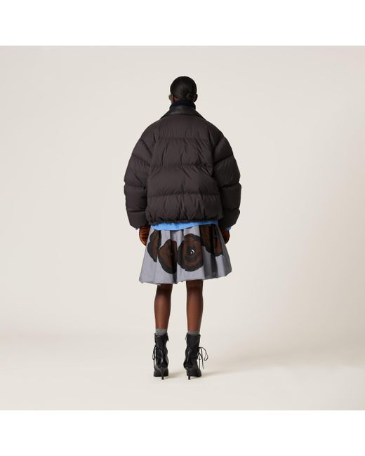 Miu Miu Black Technical Pongé Puffer Jacket