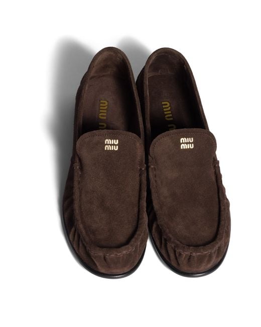 Miu Miu Brown Suede Loafers