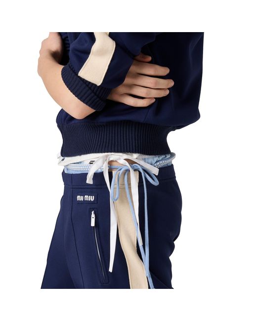 Miu Miu Blue Technical Fabric Pants