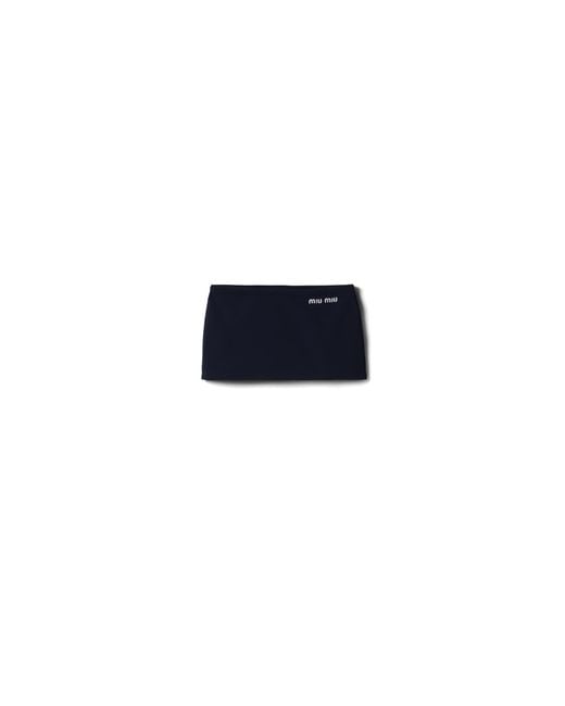 Miu Miu Blue Technical Yarn Miniskirt