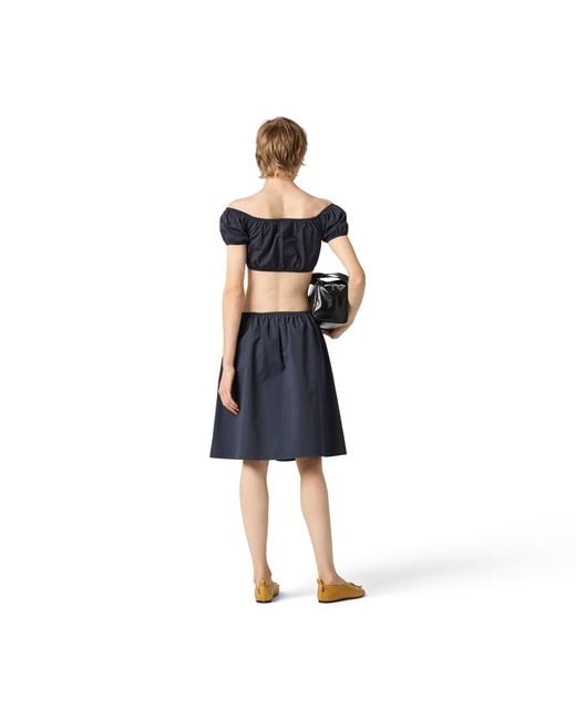 Miu Miu Blue Poplin Crop Top