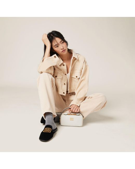 Miu Miu Natural Garment-dyed Corduroy Pants